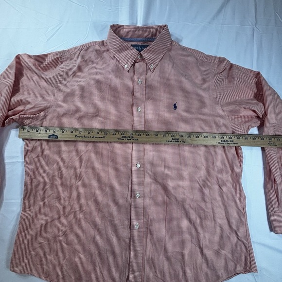 RALPH LAUREN Shirt Men 2XL Gingham Check Custom Fit Button Up Long Sleeve Cotton - Picture 5 of 10